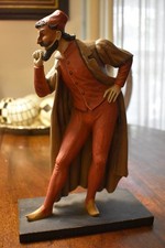 Statuetta personaggio commedia italiana in legno artigianale