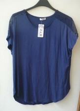 MAGLIA  BLU  CON PIZZO NELLE