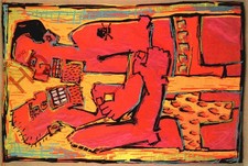 Picture Postcard, Madoi Nicholson, 'Sammy Samula 'V' the Skull', Wrestlers