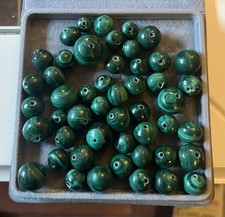 MALACHITE COLLANA VINTAGE VECCHIA AUTENTICA  DECRESCENTE DA RIMONTARE