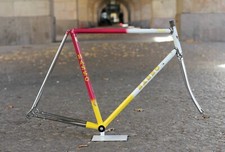 Telaio Basso Fior di Loto Columbus SLX / 58 cm / bianco giallo lampone / anni 80