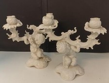 CV- COPPIA CANDELABRI PUTTI PORCELLANA K. TUTTER Hutschenreuther VINTAGE- BLCP24
