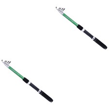  Set 2 Canne da Pesca Retrattili Palo Portatile Vetroresina Viaggio