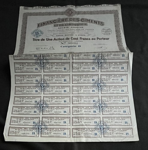 Certificato azionario francia - certificato,