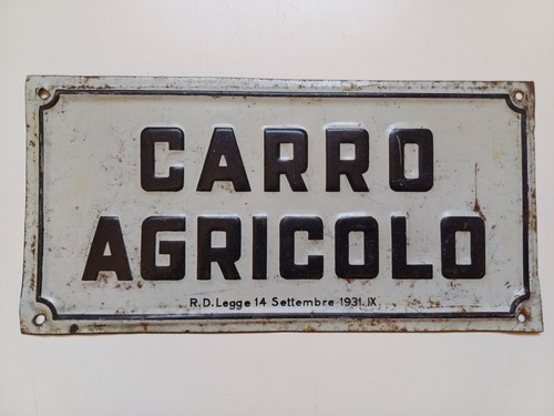 Vecchia targa insegna carro - targa,