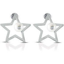 OPS OBJECTS OPSOR-618 ORECCHINI DONNA STELLA ACCIAIO PERLA LIST. 25€ SOTTOCOSTO