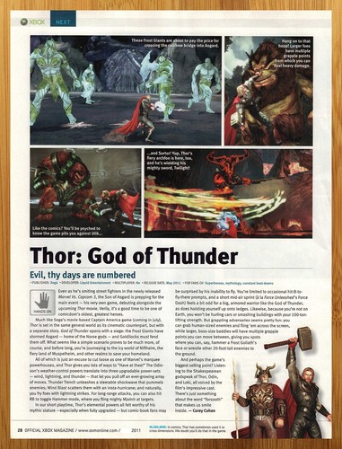 2011 thor god - thunder, xbox