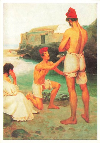 Vecchia cartolina pescatori - cartolina,