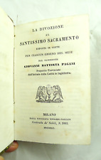 LIBRO ANTICO RELIGIONE LIBRETTO PREGHIERE 1845 DIVOZIONE SANTISSIMO SACRAMENTO