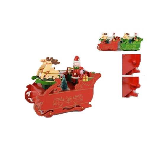 Slitta con babbo natale renne