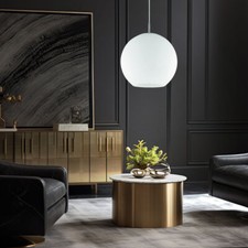 Lampada a Sospensione Luci Soggiorno Bianco Sfera Luce Sala da Pranzo Vetro D