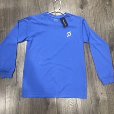 T-shirt Peloton Venice nuova con etichetta blu manica lunga uomo S unisex cavalcabile felpa amore TWGF