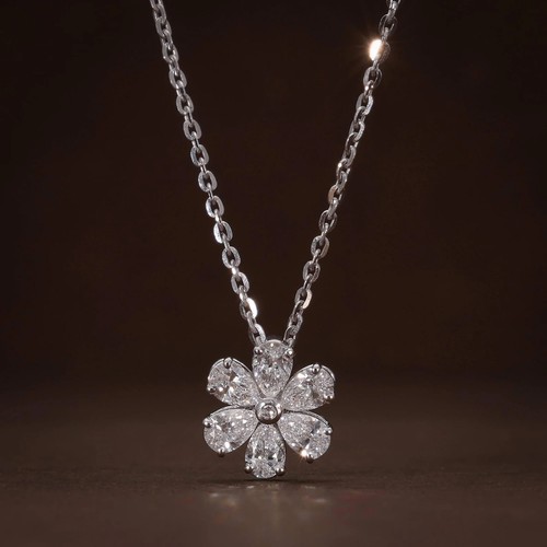 Ciondolo fiore zirconi taglio