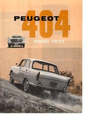 PEUGEOT 404 1961 ~ PROVA STRADALE ORIGINALE 4 PAGINE / ARTICOLO / ANNUNCIO