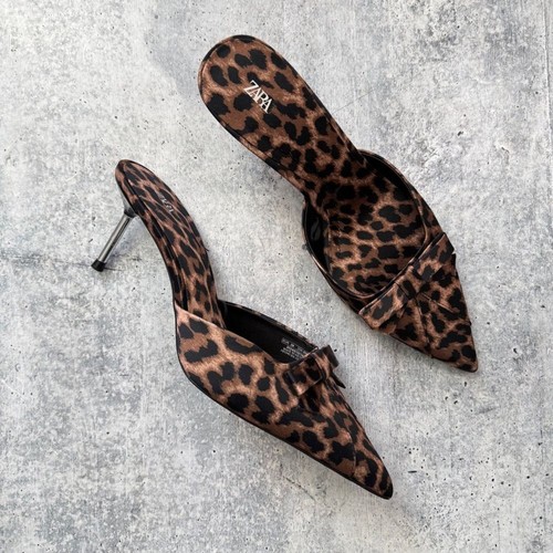 Zara mules leopardato raso - leopardato, in