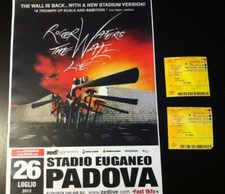 ROGER WATERS The Wall Poster + Biglietti 2 Concert Tickets PADOVA ROMA Italy '13