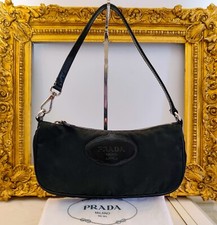 PRADA BORSETTA MINI BAG a Spalla CLUTCH POCHETTE Re-Nylon LOGO JACQUARD NERO