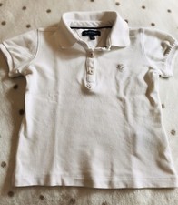 Tommy Hilfiger Polo Bianca Bambina 12-18 Mesi Con Maniche A Sbuffo
