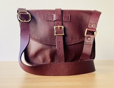 Borsa tracolla postina vera pelle artigianale handmade pezzo unico 32x25x12 cm