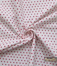 COTONE MILLERIGHE FANTASIA CUORICINI CORREDINI NEONATO 100%COTONE AL MEZZO METRO