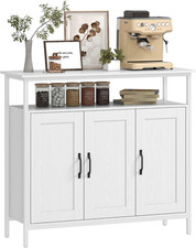 Credenza Cucina Con Ripiano Aperto E 2 Armadietti, Mobile Cucina Con Ripiani Reg