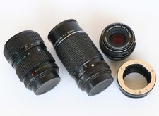 3 obiettivi PENTAX ( 50mm 28-80mm 200mm ) + ANELLO SONY NEX