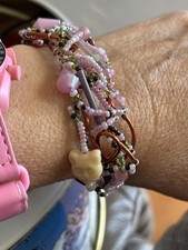 Bracciale Bracciali Rame Perle Vetri Perline Vetro  Regolabile Inalterabile