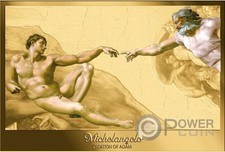 Moneta oro MICHELANGELO 550° compleanno 1/10 oz 10000 franchi Ciad 2025