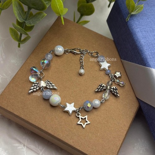 Bracciale charm ali angelo y2k - bracciale,
