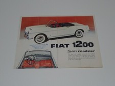 BROCHURE DEPLIANT PROSPEKT FIAT 1200 SPIDER ROADSTER INGLESE (T18)