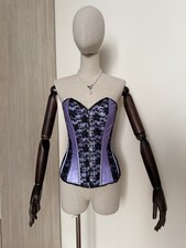 Top corsetto pizzo viola S