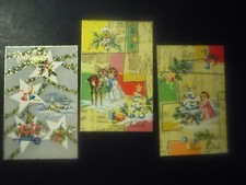 3 MERRY CHRISTMAS POSTCARDS -