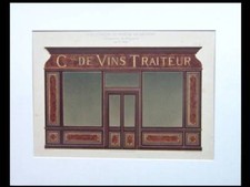 ENOTECA IN FRANCIA - 1900 - GRANDE LITOGRAFIA - VETRINA NEGOZIO, GRUZ,
