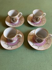 4 Tazzine Caffe Con Piattino Ceramica GDR