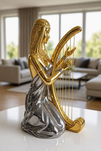 Scultura decorativa arpa con - decorativa,