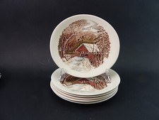 VINTAGE SET 6 PIATTI OVALI SEMI PORCELLANA JOHNSON BROS THE FRIENDLY VILLAGE