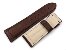 Nuovo Cinturino Officine Panerai Pelle Alligatore Marrone26/22mm Fibbia Elegante