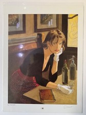 LITHO GIBRAT " AU CAFE " Dim 30*40 CM 500 EX N/S Signé