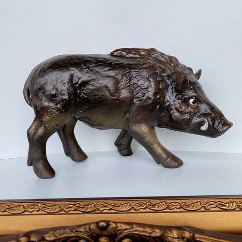 Statuina cinghiale bronzo - statuina,