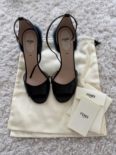 Sandali fendi pelle nera - fendi,