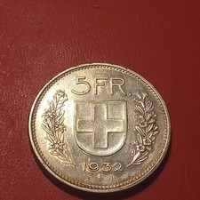 Svizzera Moneta 5 Franchi 1932