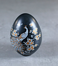 Hand Painted Ceramic Egg Black