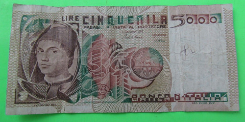 Italy 5000 lire 105 1982 - italy,, p#105,