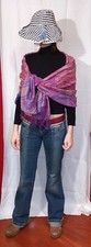 Sciarpa stola pashmina unisex, colore varie tonalità di viola,  ampie dimensioni