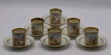 SEVRES 6 Tazzine Da Caffè Antiche DIPINTE A MANO E Rifinite Con ORO ZECCHINO 