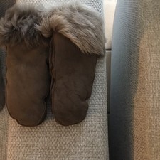 Guanti- Muffole Ragazza/donna In Pelle Imbottite In Pelliccia