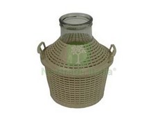 1PZ DAMIGIANA A BOCCA LARGA IN VETRO VESTITA LT.15 BOCCA Ø MM.115: