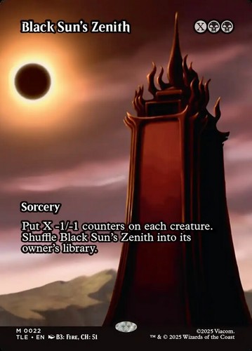 Black sun zenith - sun's, tle-22