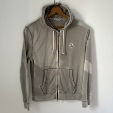 Moncler Maglia Cardigan Felpa con Cappuccio Tinta Indumento Donna Taglia Large Grigio Felpa Zip