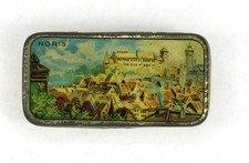 SCATOLA PORTA AGHI "Noris - Burg" -vuota- latta ago, grammofono, gommalacca D326